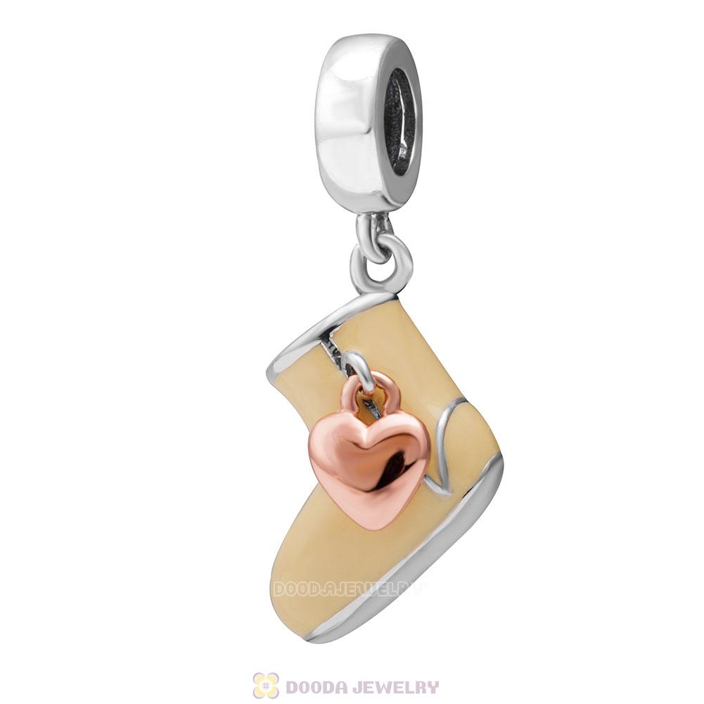 Snow Boots Dangle Charms with Yellow Enamel