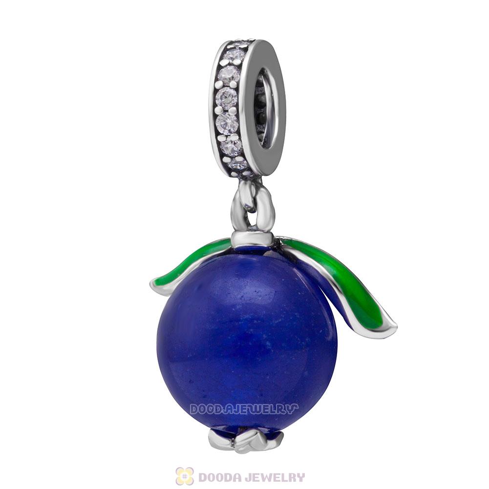 Blueberry Dangle Charms with Blue Agate