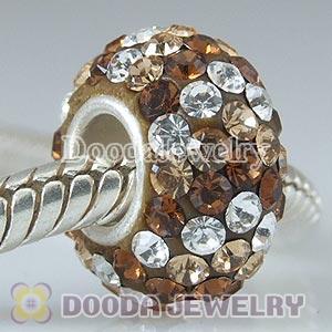 Fashion Jewelry Silver Beads with 90 crystal rhinestones