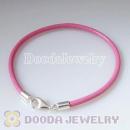 26cm Single Slippy Pink Leather Bracelet with Sterling Lobster Clasp
