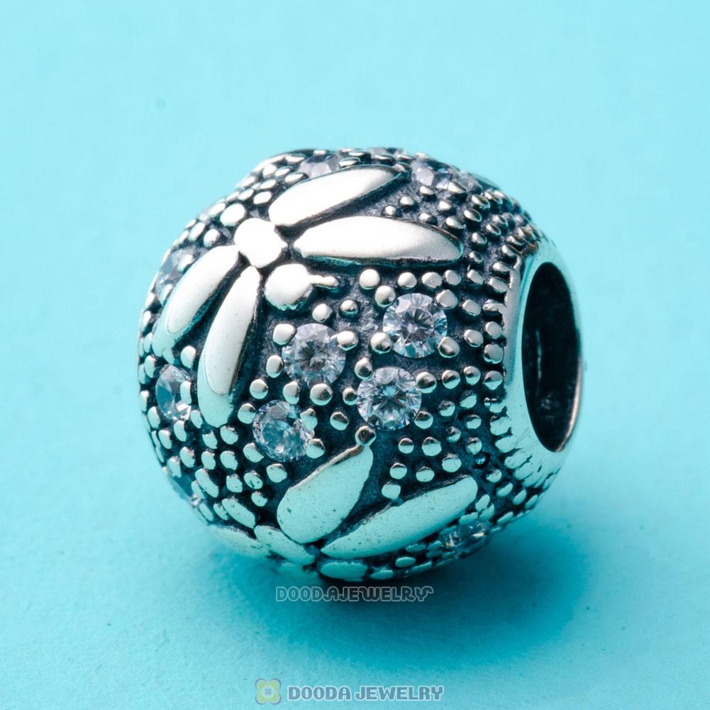 Dragonfly Charms 925 Sterling Silver with CZ