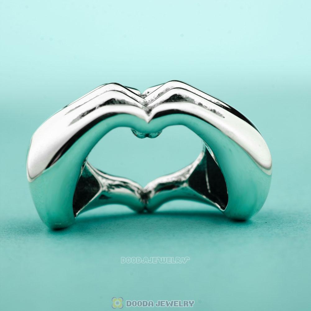 Fingers with Hearts Charms 925 Sterling Silver