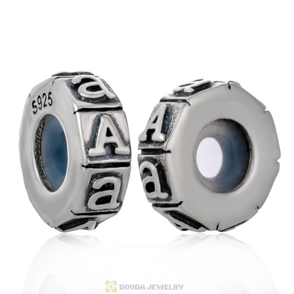 Alphabet Letter A 925 Sterling Silver Rubber Stopper Beads 