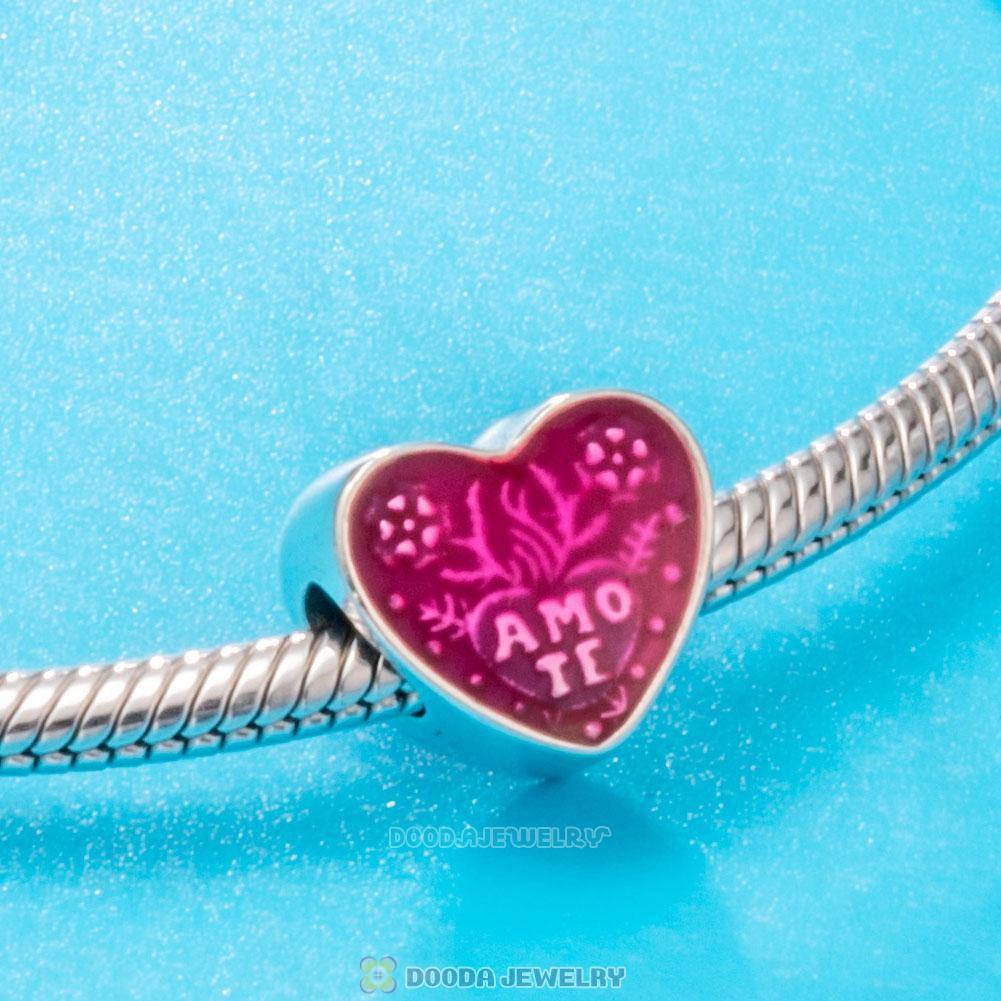 Latin Love Amo TE Heart Charm