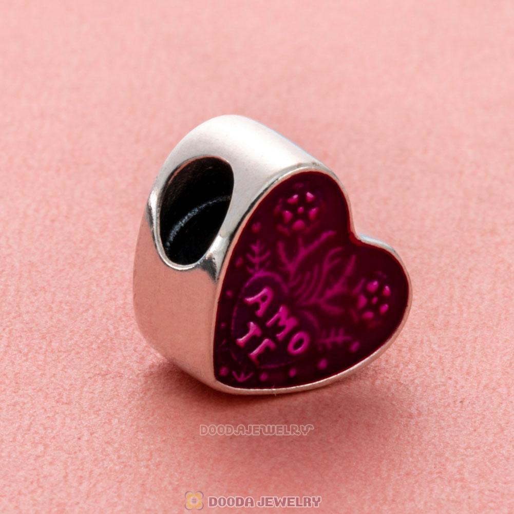 Latin Love Amo TE Heart Charm