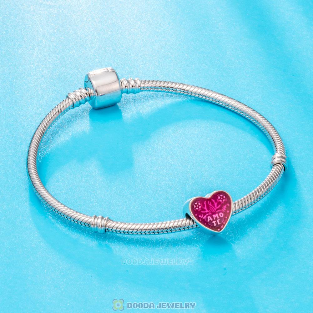 Latin Love Amo TE Heart Charm
