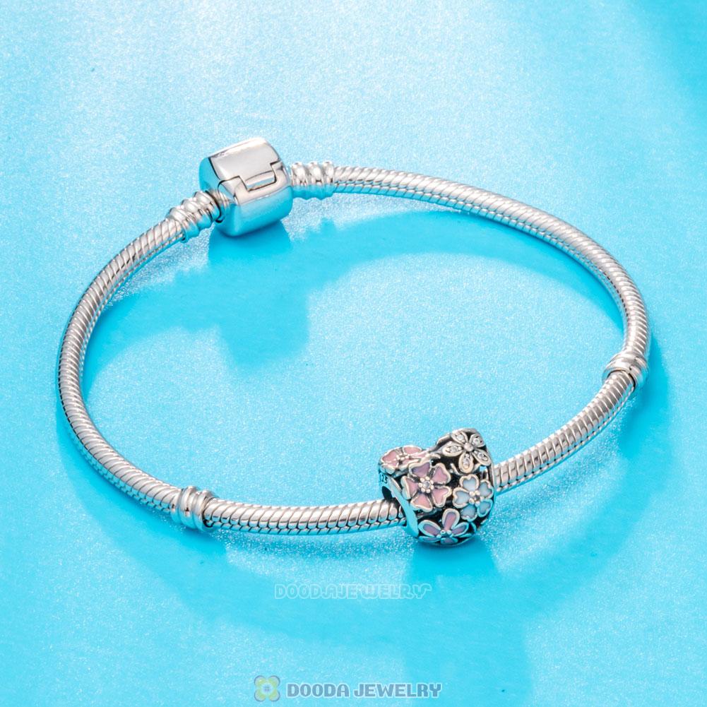 Poetic Blooms Flower Heart Charm with Enamel