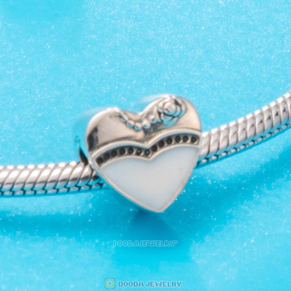 Our Special Day with Black and White Enamel Wedding Charm