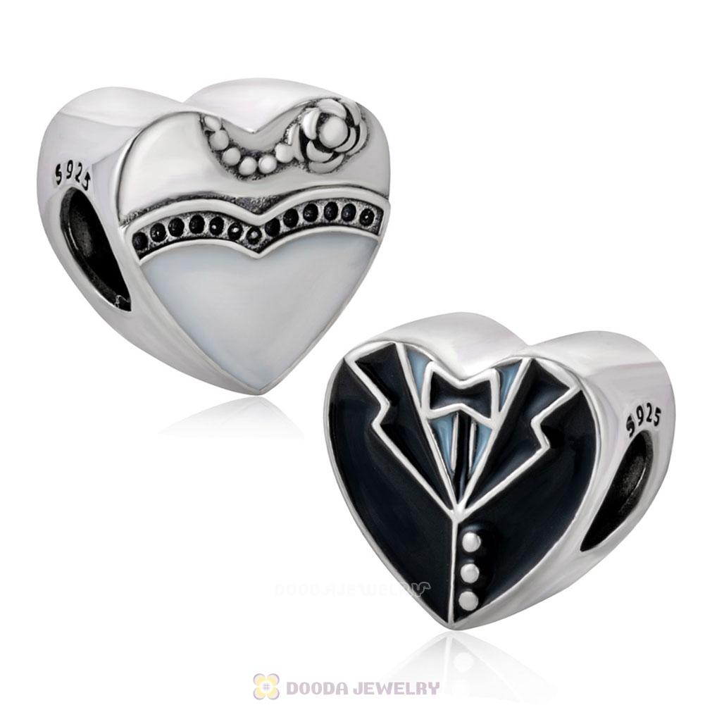 Our Special Day with Black and White Enamel Wedding Charm