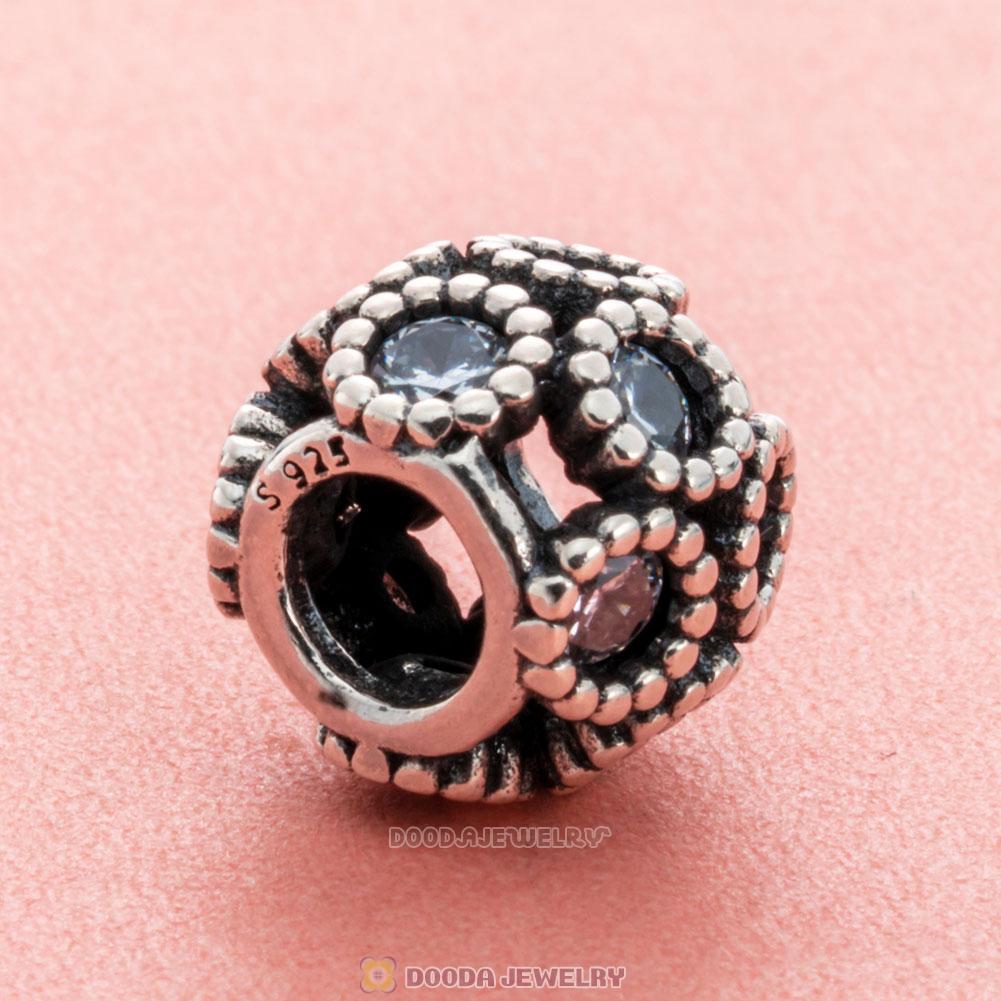 Openwork Sparkling Circles Charm with Clear CZ