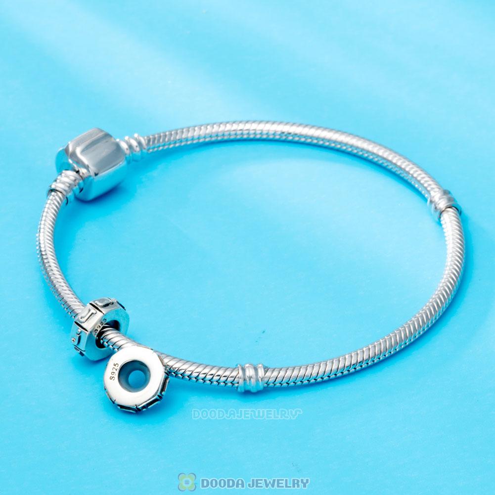 Alphabet Letter J 925 Sterling Silver Rubber Stopper Beads 