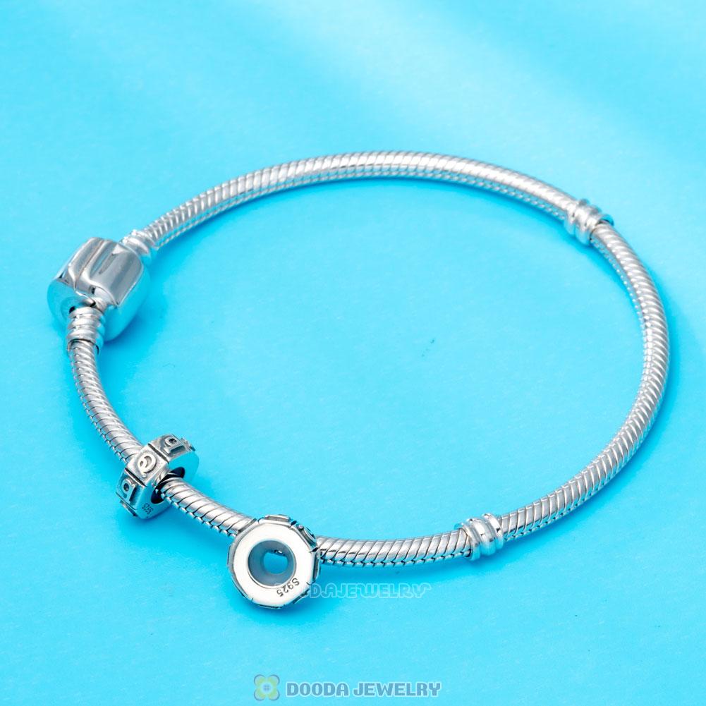 Alphabet Letter Q 925 Sterling Silver Rubber Stopper Beads 