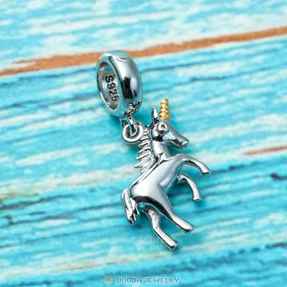 Dangle Unicorn Charms with Gold Plated