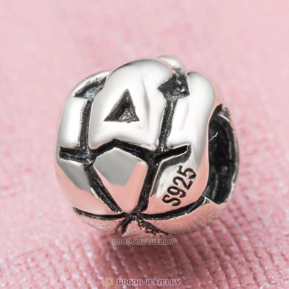 European Style Jack-O-Lantern Silver Beads For Thanksgiving