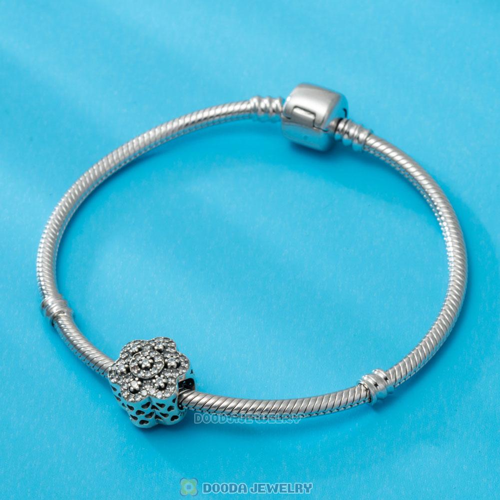 Shine Christmas Snowflake Charms with White Zircon