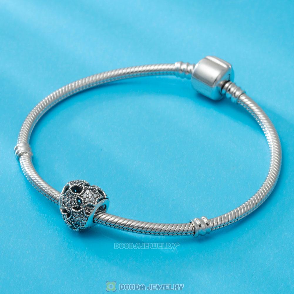 Starry Heart Charms with Clear CZ