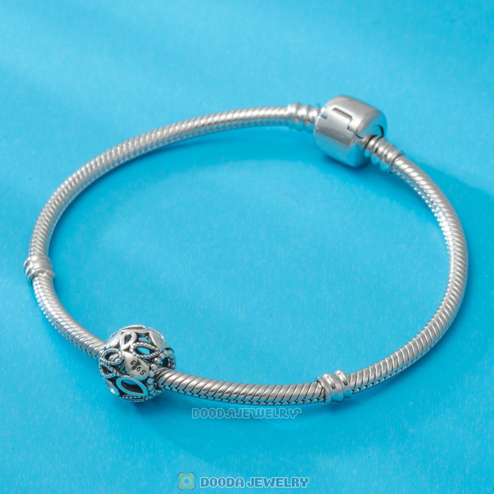 Openwork Waterdrop Charm Bead in 925 Sterling Silver