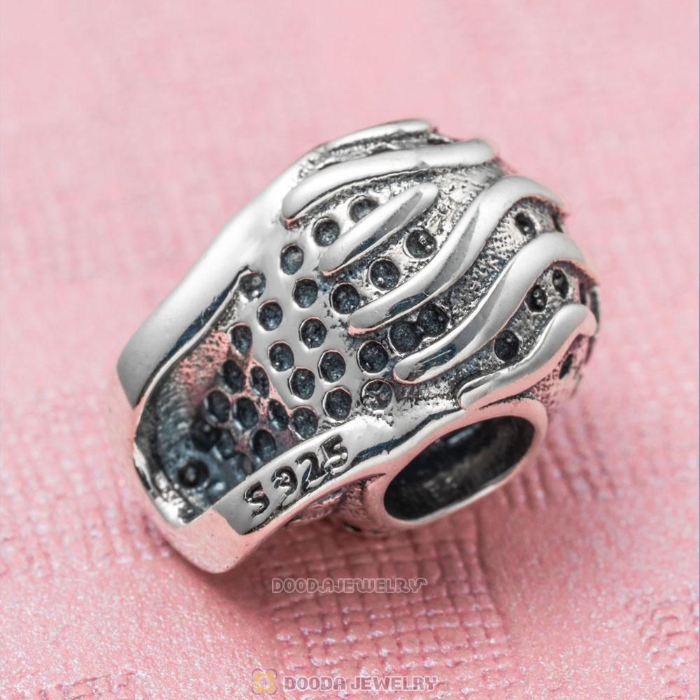 Day of the dead Sugar Skull Charm Antique 925 Silver