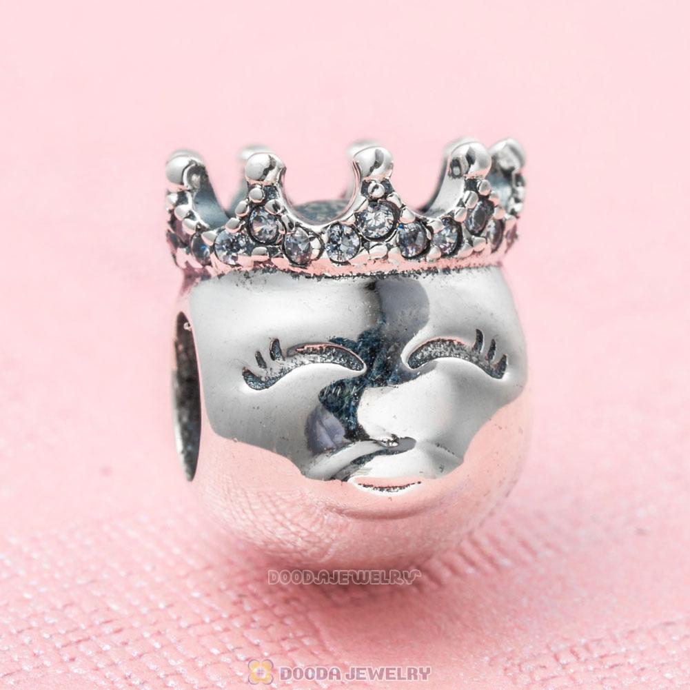 Kiss Emoji Charm 925 Silver with Clear CZ