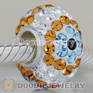 Fashion Jewelry Silver Charms with 90 pcs crystal rhinestones