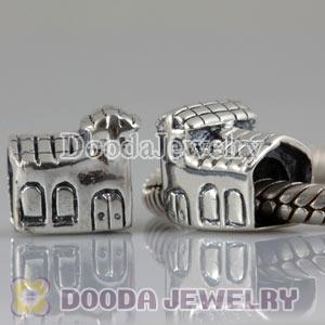 925 Sterling Silver European Style House Charm Beads