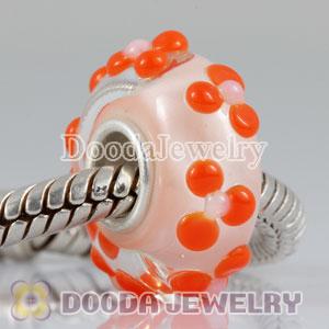 Environmental Murano bighole Jewelry Style Glass Beads with 925 Stamped