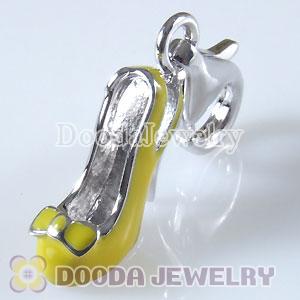 Sterling Silver Tscharm Jewelry Charms Enamel Yellow high-heel shoe