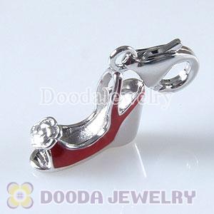 Sterling Silver Tscharm Jewelry Charms Enamel Red high-heel shoe