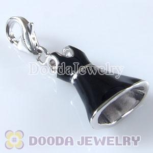 Sterling Silver Tscharm Jewelry Charms Enamel Black Dress