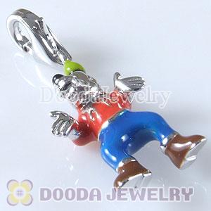 Sterling Silver Tscharm Jewelry Charms Enamel Goofy Dog