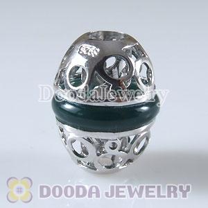 925 Sterling Silver Beads with Green Carnelian
