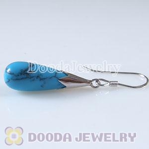 925 Sterling Silver Charm Earring Drop Turquoise Stone