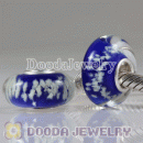 Environmental Xmas European Snowflake Fluorescent Glass Charm Beads glow in dark fit European Largehole Jewelry bighole Jewelry