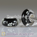 Environmental Moonlight Xmas snowflake glass fluorescent light charm beads with 925 sterling silver single core