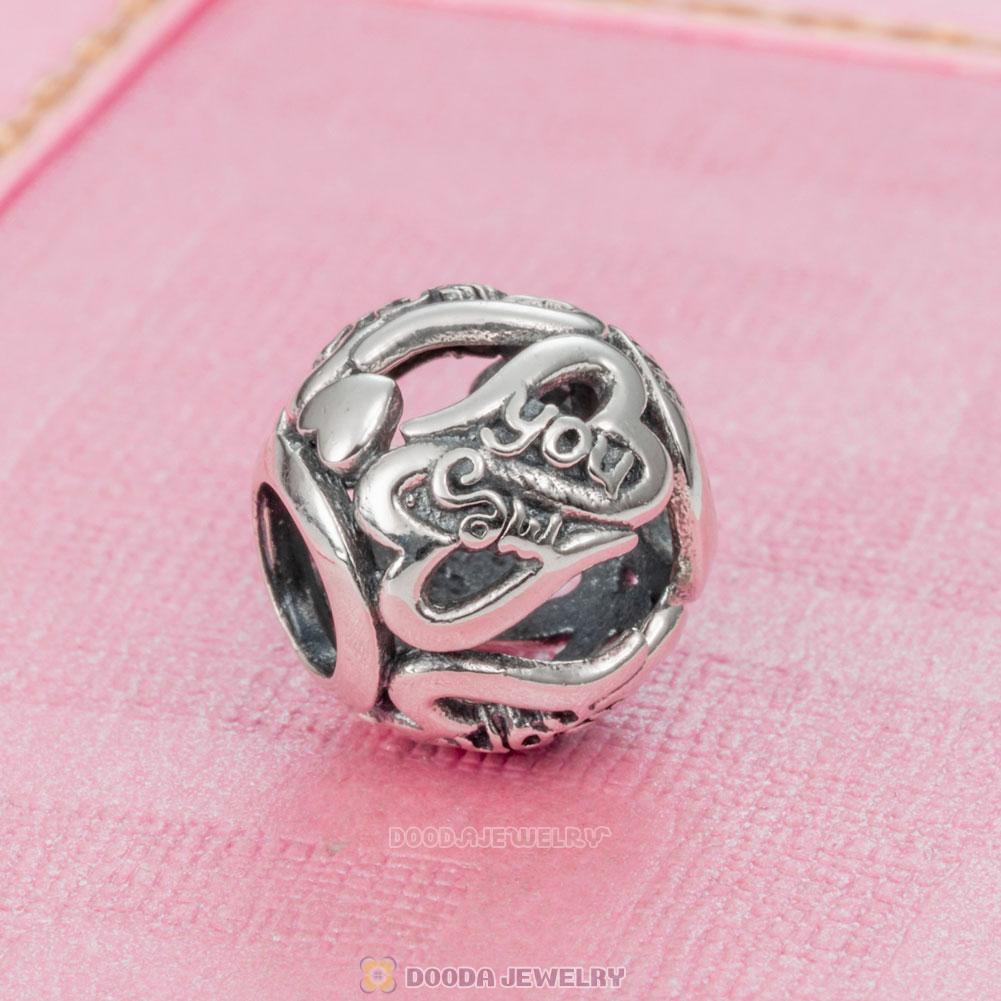 Me and You Heart Charm in 925 Sterling Silver