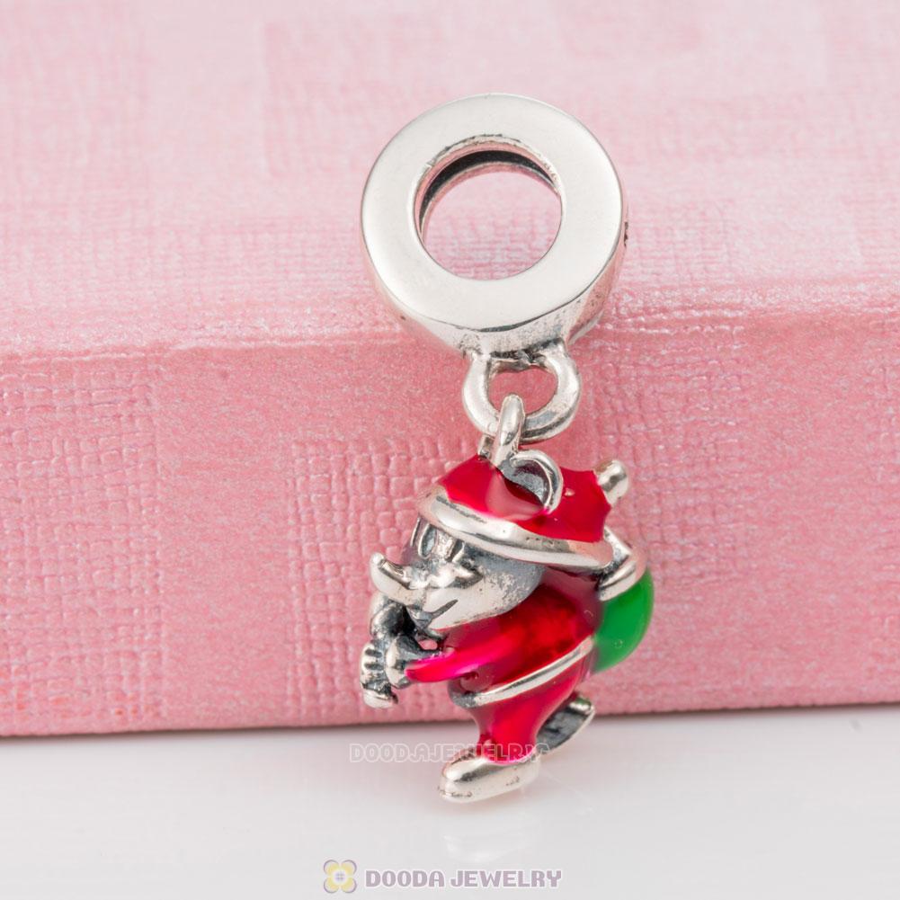 Santa Mickey and Gift Pendant Charm