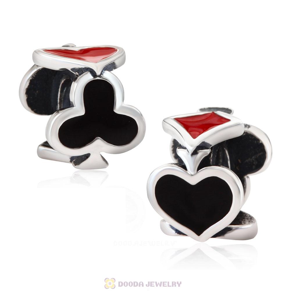 Four-suit Transfers Spacer Charm Beads