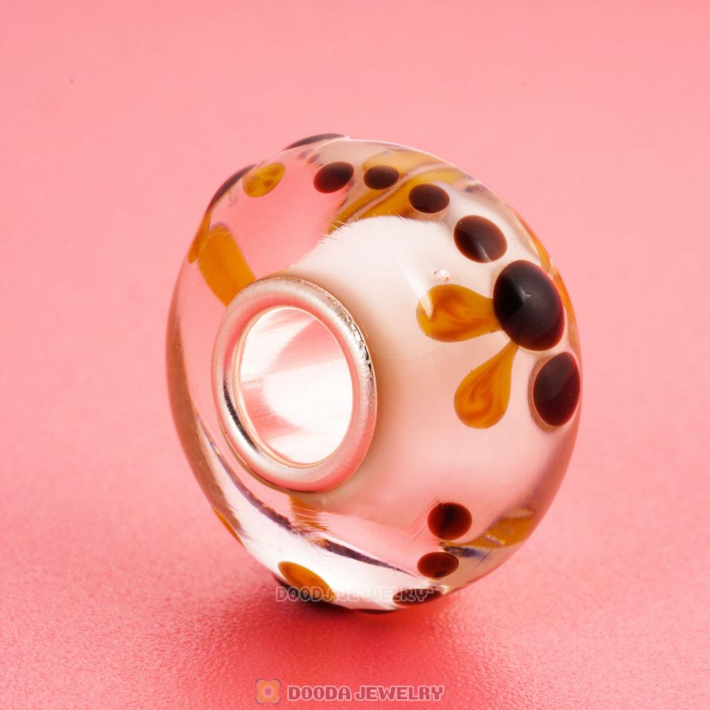 Handmade European Style Dragonfly on Silk Charm Glass Beads