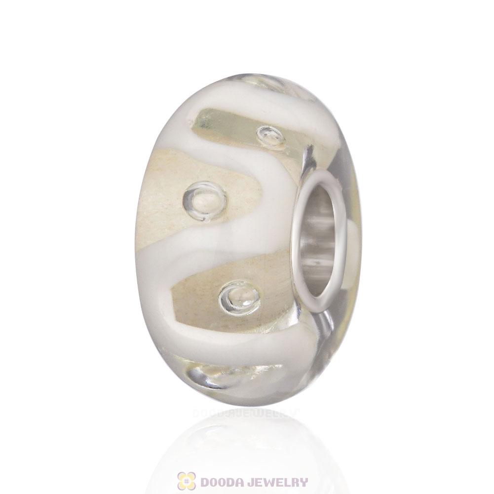Handmade European Style Drops of White Charm Glass Beads