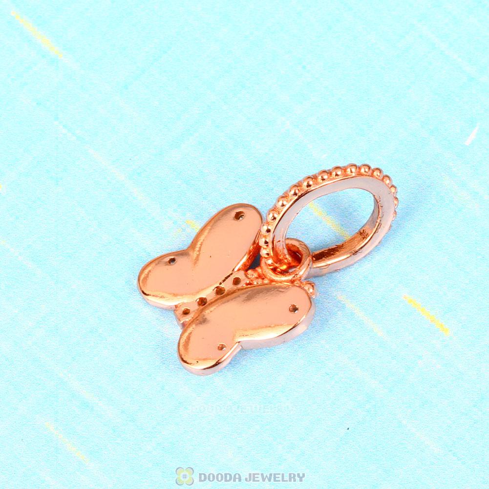 Rose Gold Decorative Butterfly CZ Pendant