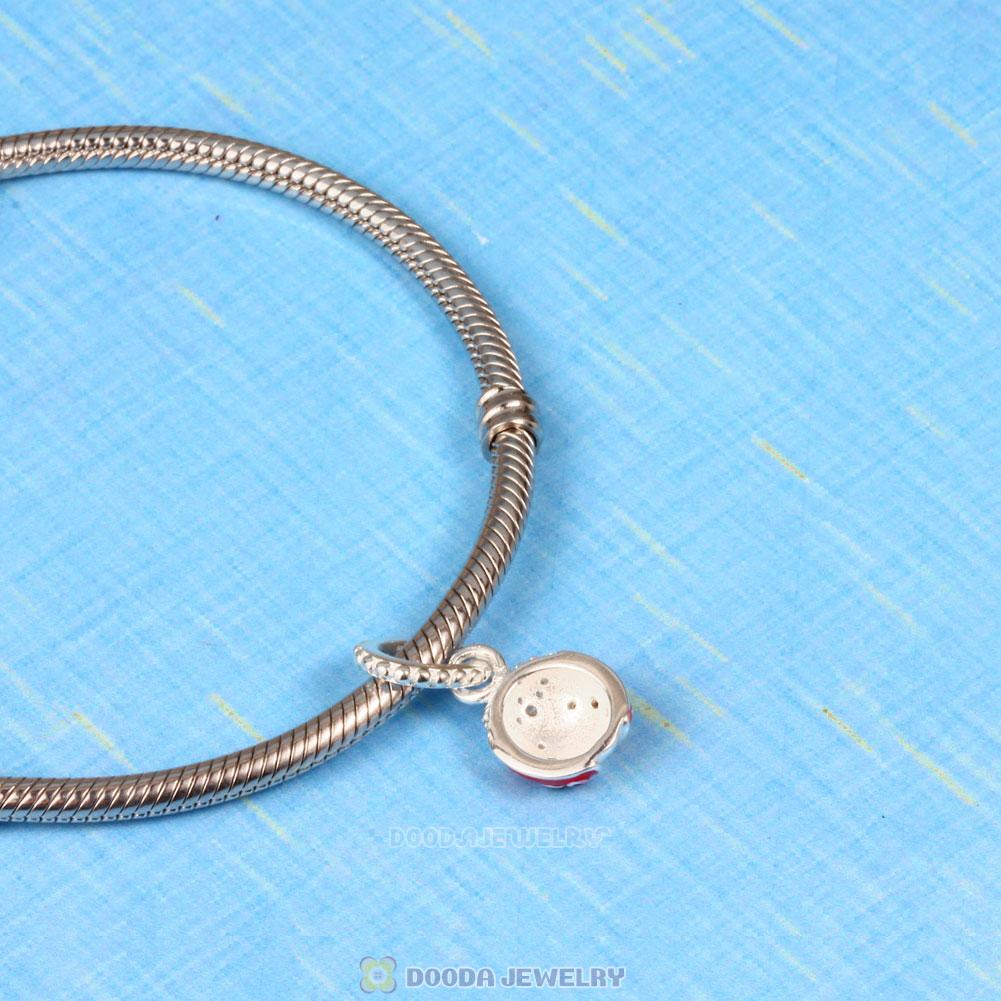 Lucky Red Ladybird Enamel CZ Pendant