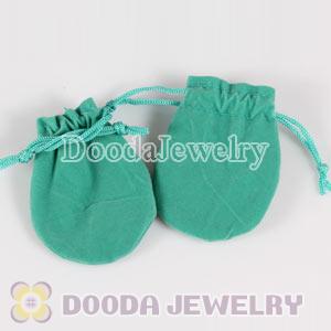 Jewelry Flannel Green Bag for European Style Beads
