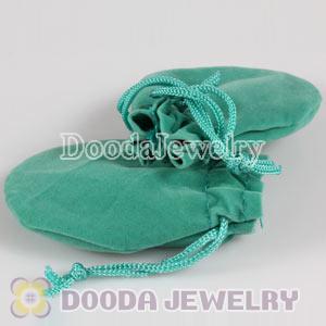 Jewelry Flannel Green Bag for European Style Beads