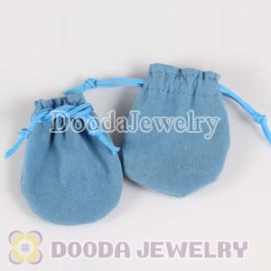 Jewelry Flannel Blue Bag for European Style Beads