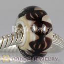 Environmental Lampwork Glass European Style Rope Beads with 925 sterling silver single core