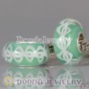 Environmental Lampwork Glass European Style Rope Beads with 925 sterling silver single core