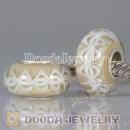 Environmental Lampwork Glass European Style Rope Beads with 925 sterling silver single core