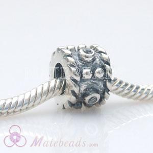 silver bead with stones