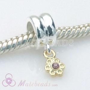 European charm with gold flower dangle