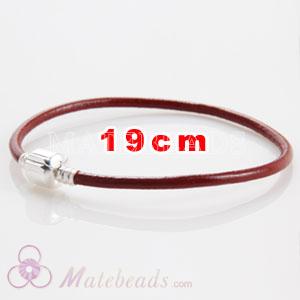 Red slippy leather European style bracelet without stamped